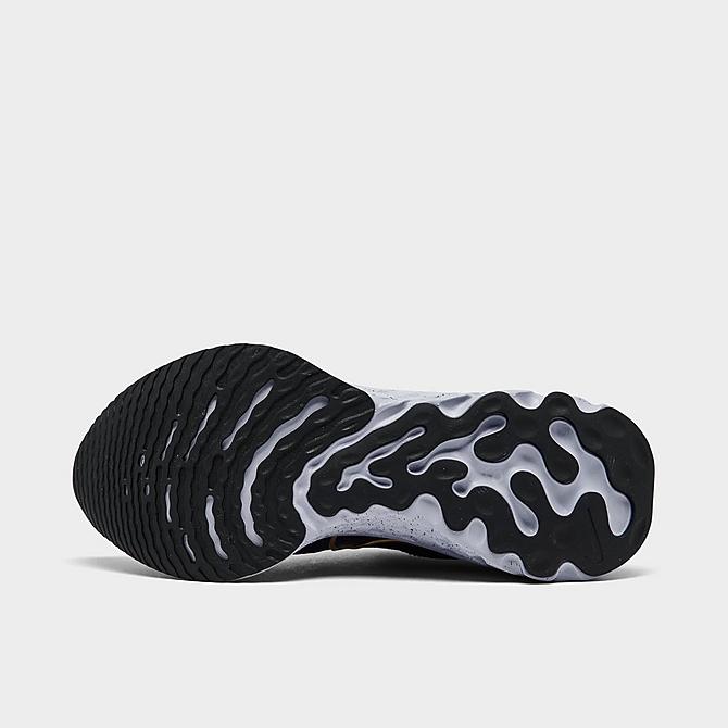 Bottom view of Women's Nike React Infinity Run Flyknit 2 Running Shoes in Black/Metallic Gold/Ghost/Dark Smoke Grey Click to zoom