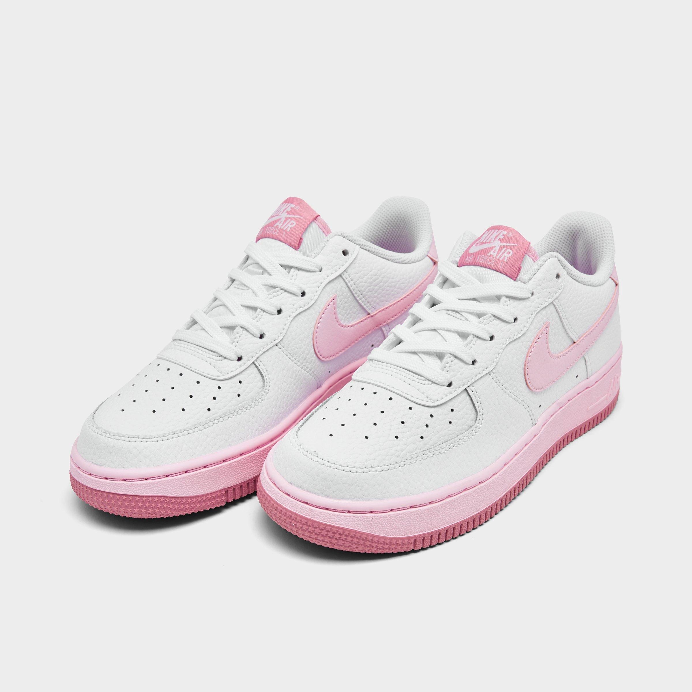 pink and white air force 1 low