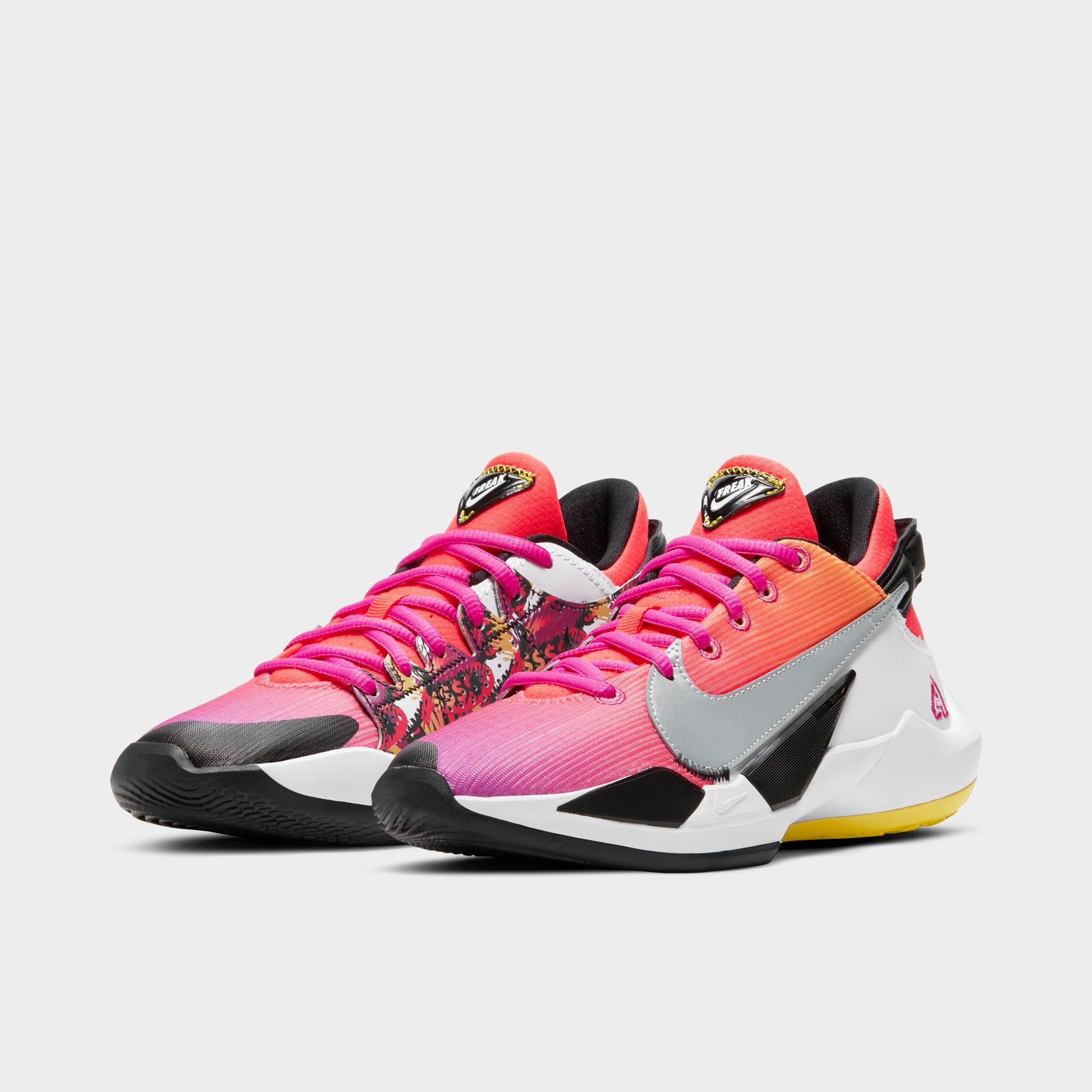 bright pink basketball shoes