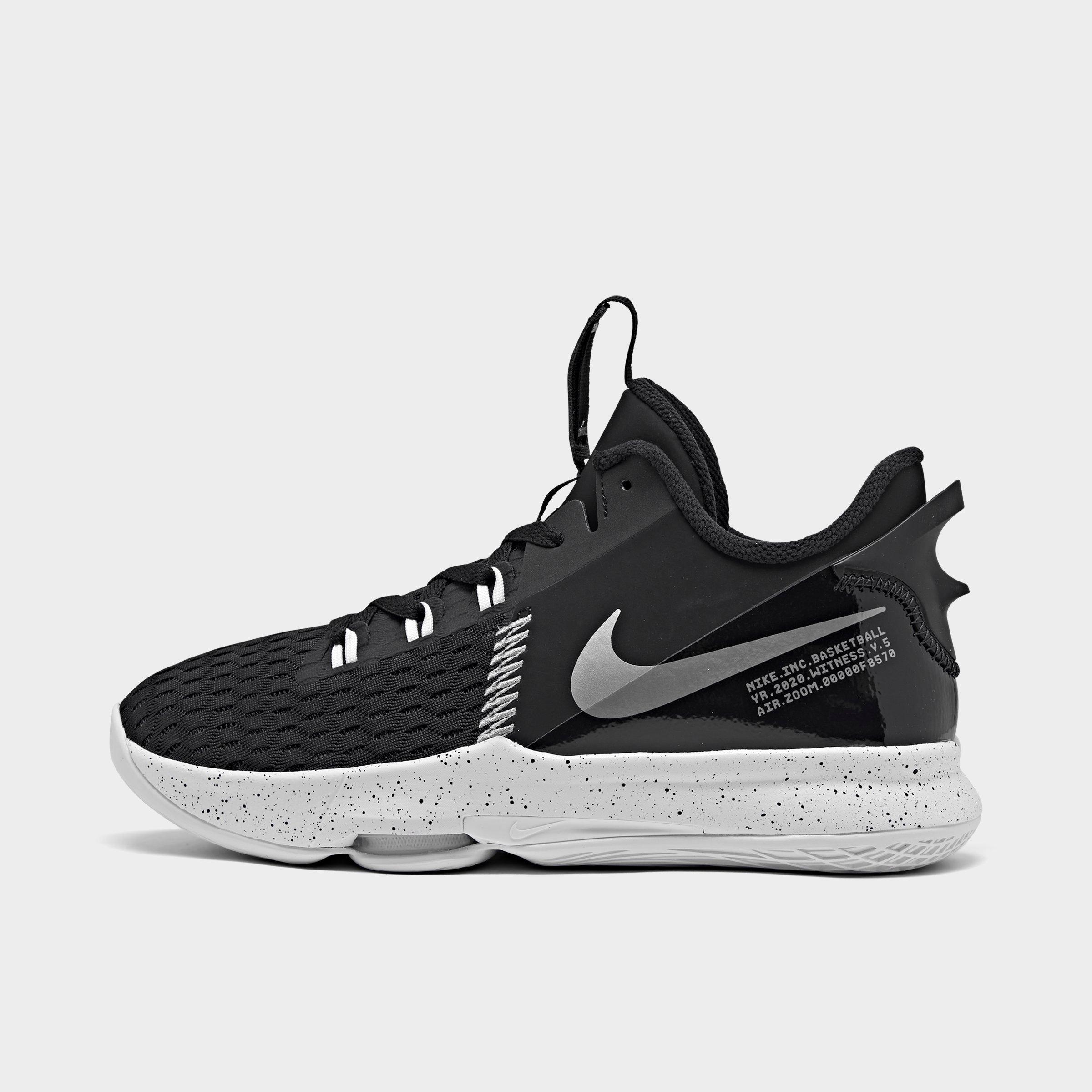 nike black and white basketball shoes