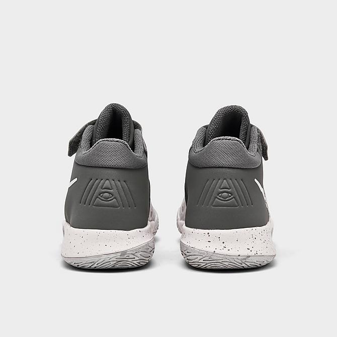 Left view of Little Kids' Nike Kyrie Flytrap 4 Hook-and-Loop Basketball Shoes in Summit White/White/Smoke Grey/Light Smoke Grey/Forest Green Click to zoom