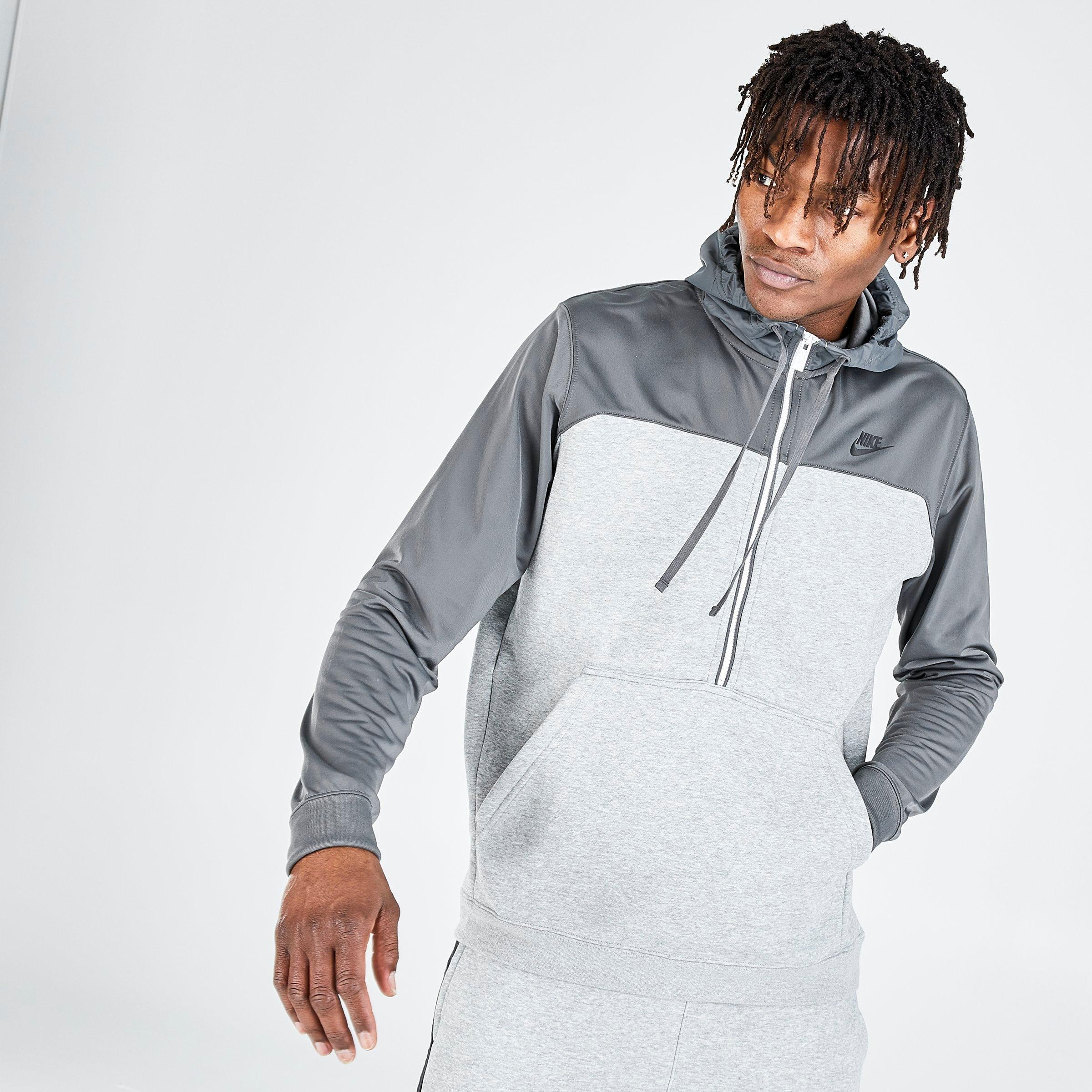 nike grey half zip hoodie