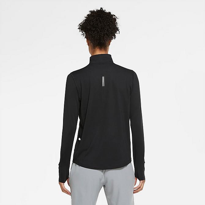 Front Three Quarter view of Women's Nike Element Dri-FIT Half-Zip Running Top in Black Click to zoom