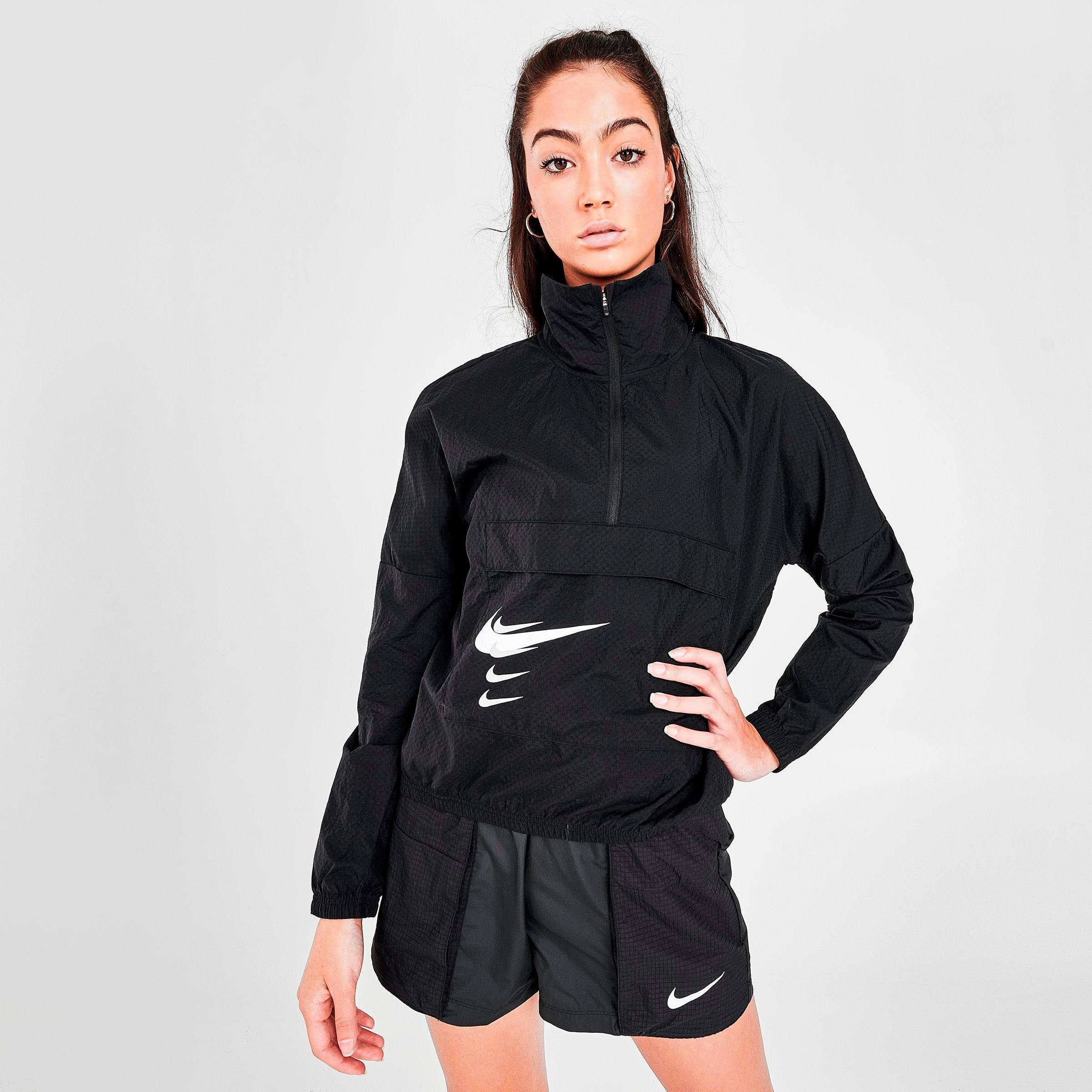 nike swoosh woven half zip jacket