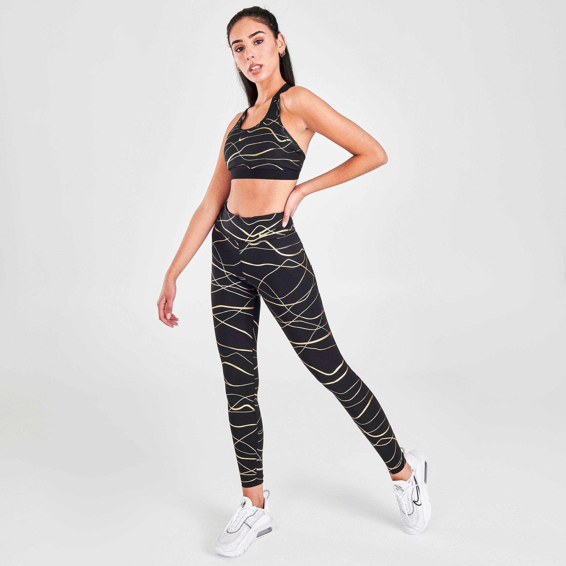 nike the one metallic floral leggings