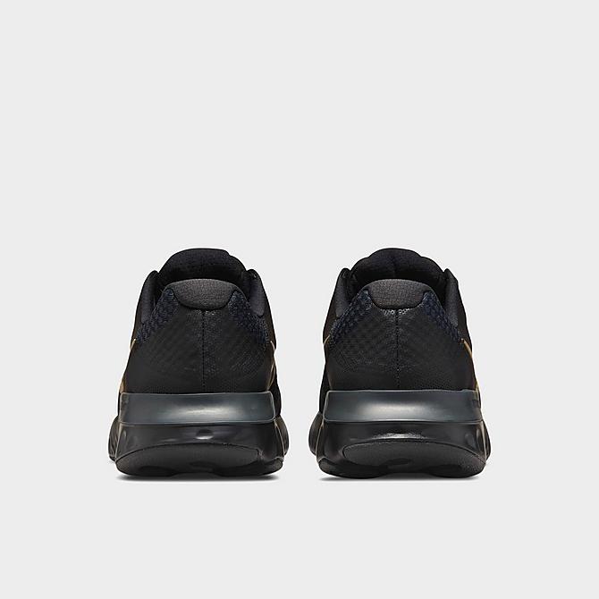 Left view of Men's Nike Renew Run 2 Running Shoes in Black/Dark Smoke Grey/Metallic Gold Click to zoom