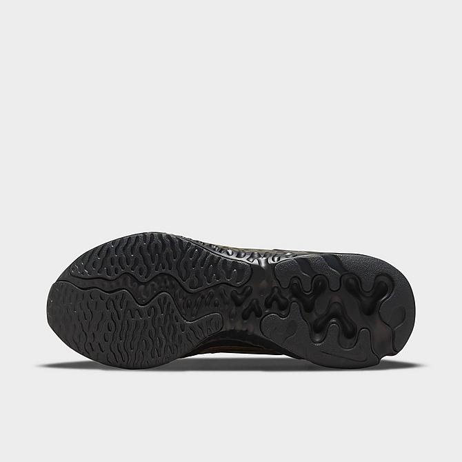 Bottom view of Men's Nike Renew Run 2 Running Shoes in Black/Dark Smoke Grey/Metallic Gold Click to zoom