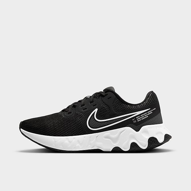 Right view of Women's Nike Renew Ride 2 Running Shoes in Black/Dark Smoke Grey/White Click to zoom