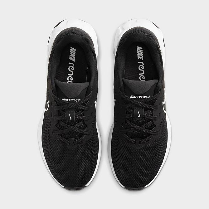 Back view of Women's Nike Renew Ride 2 Running Shoes in Black/Dark Smoke Grey/White Click to zoom