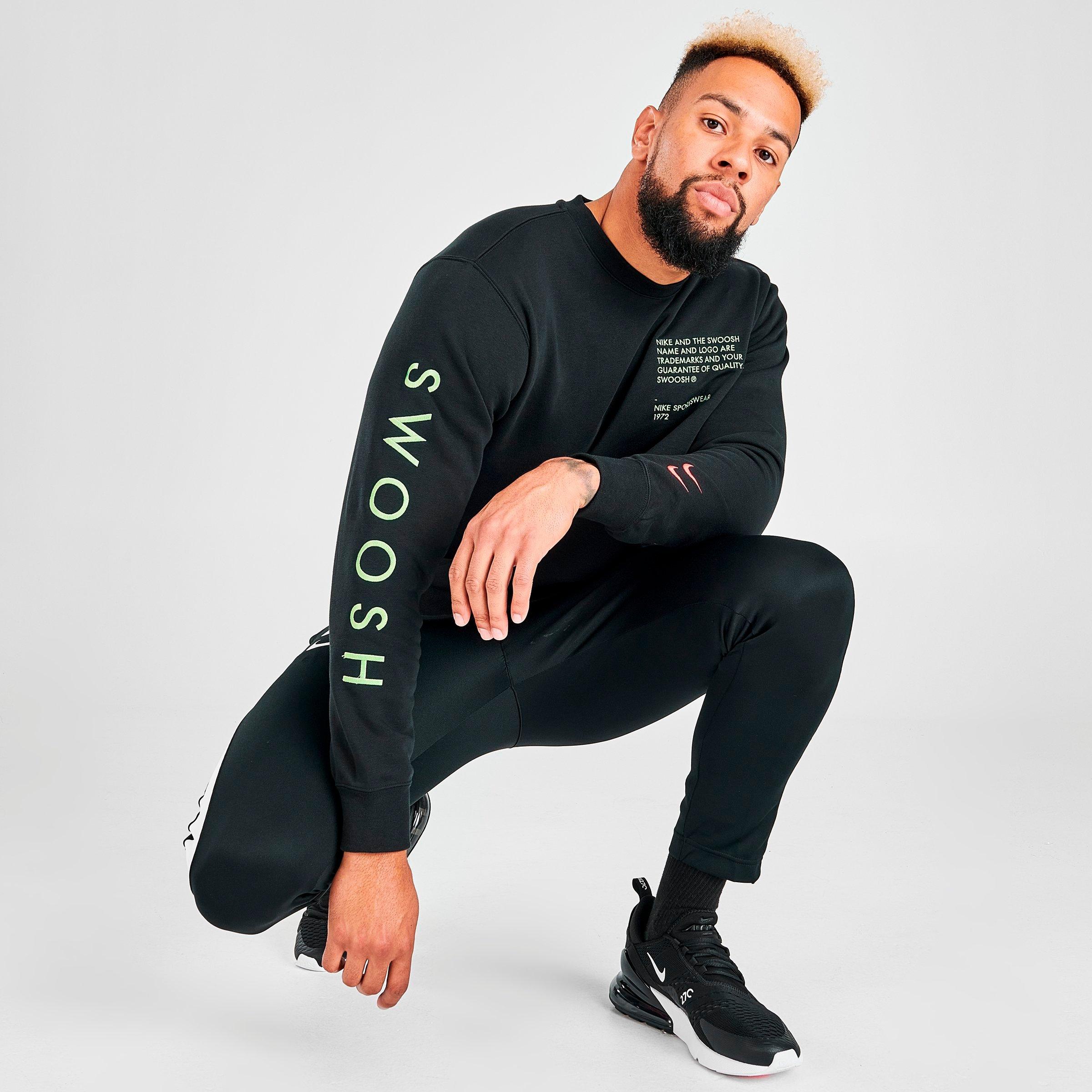 black nike swoosh sweatshirt