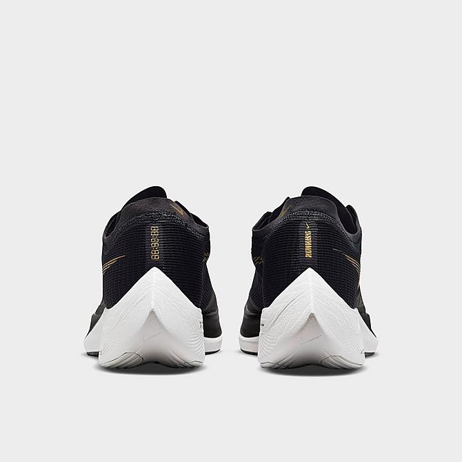 Left view of Men's Nike ZoomX Vaporfly Next% 2 Running Shoes in Black/White/Metallic Gold Coin Click to zoom