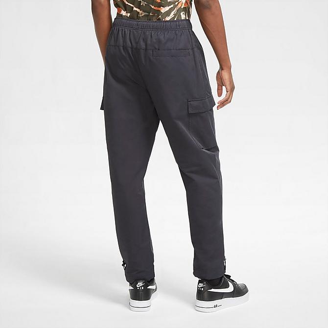 Front Three Quarter view of Men's Nike Sportswear Cargo Sweatpants in Black/White Click to zoom