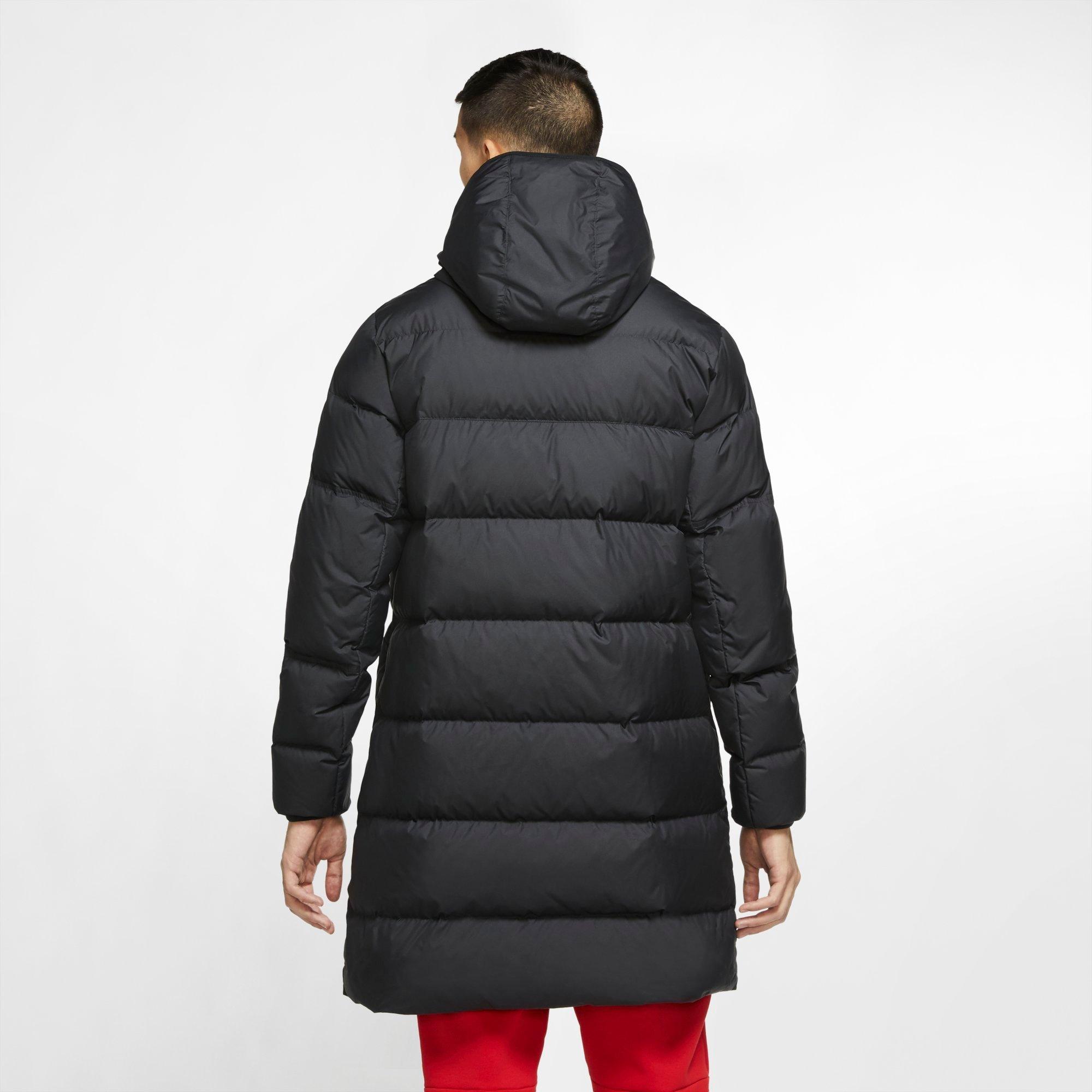 nike down filled long padded parka jacket