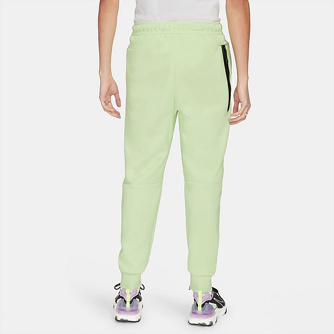 Back Left view of Nike Tech Fleece Taped Jogger Pants in Light Liquid Lime/Black Click to zoom