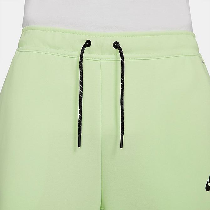 Back Right view of Nike Tech Fleece Taped Jogger Pants in Light Liquid Lime/Black Click to zoom