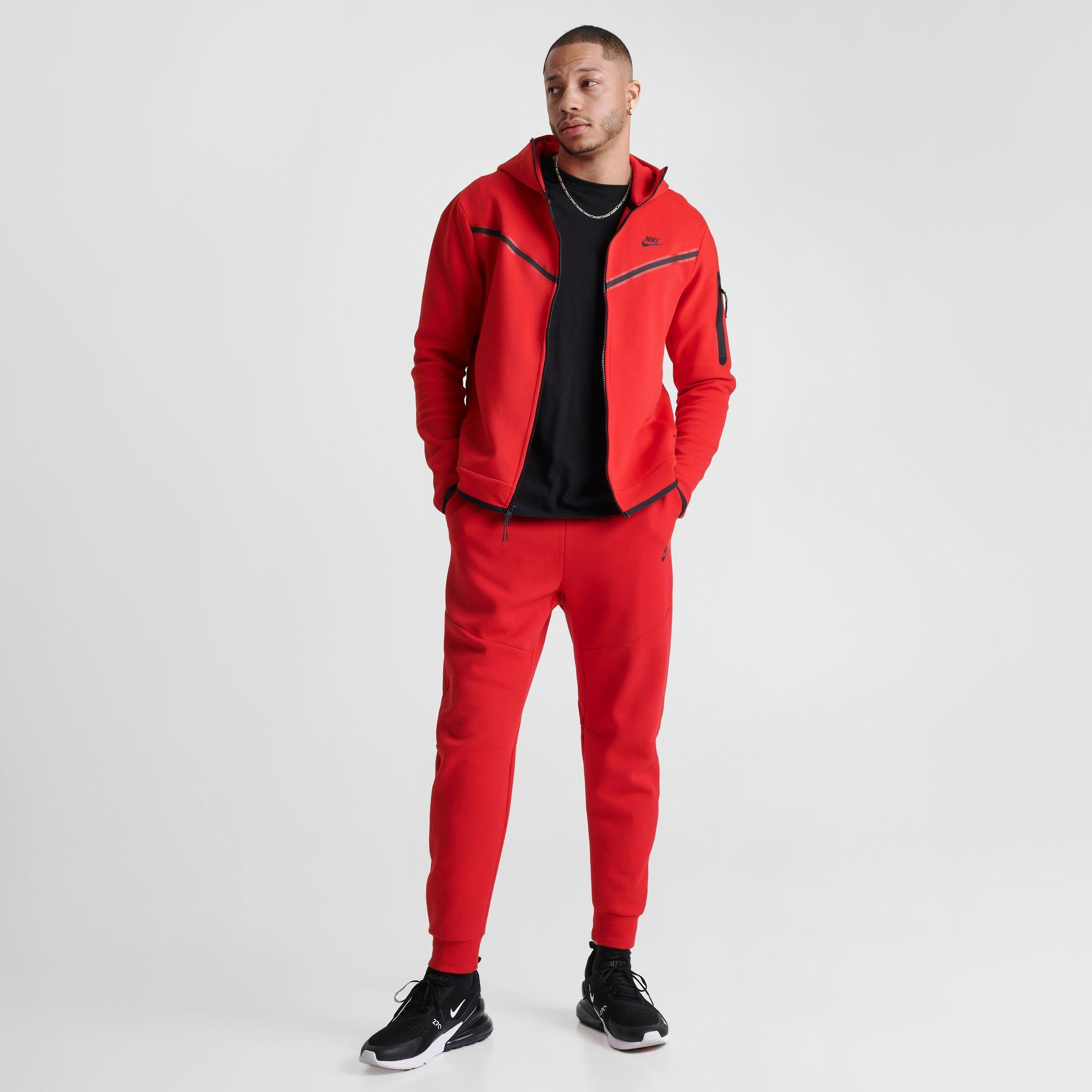 nike tech fleece red black