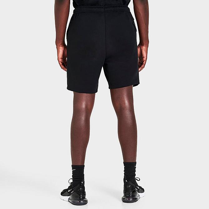 Back Right view of Men's Nike Sportswear Tech Fleece Shorts in Black/Black Click to zoom