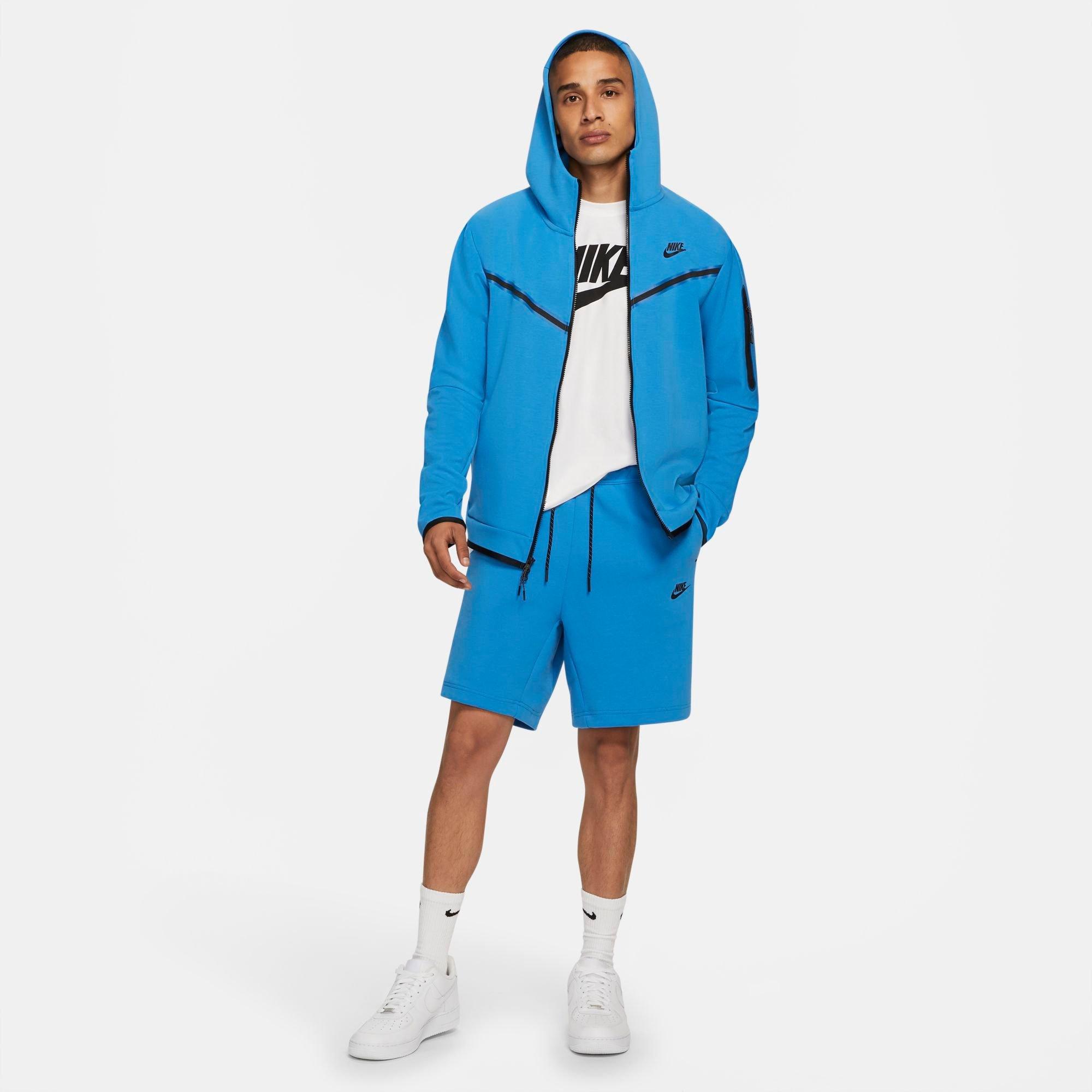 nike tech fleece shorts light blue