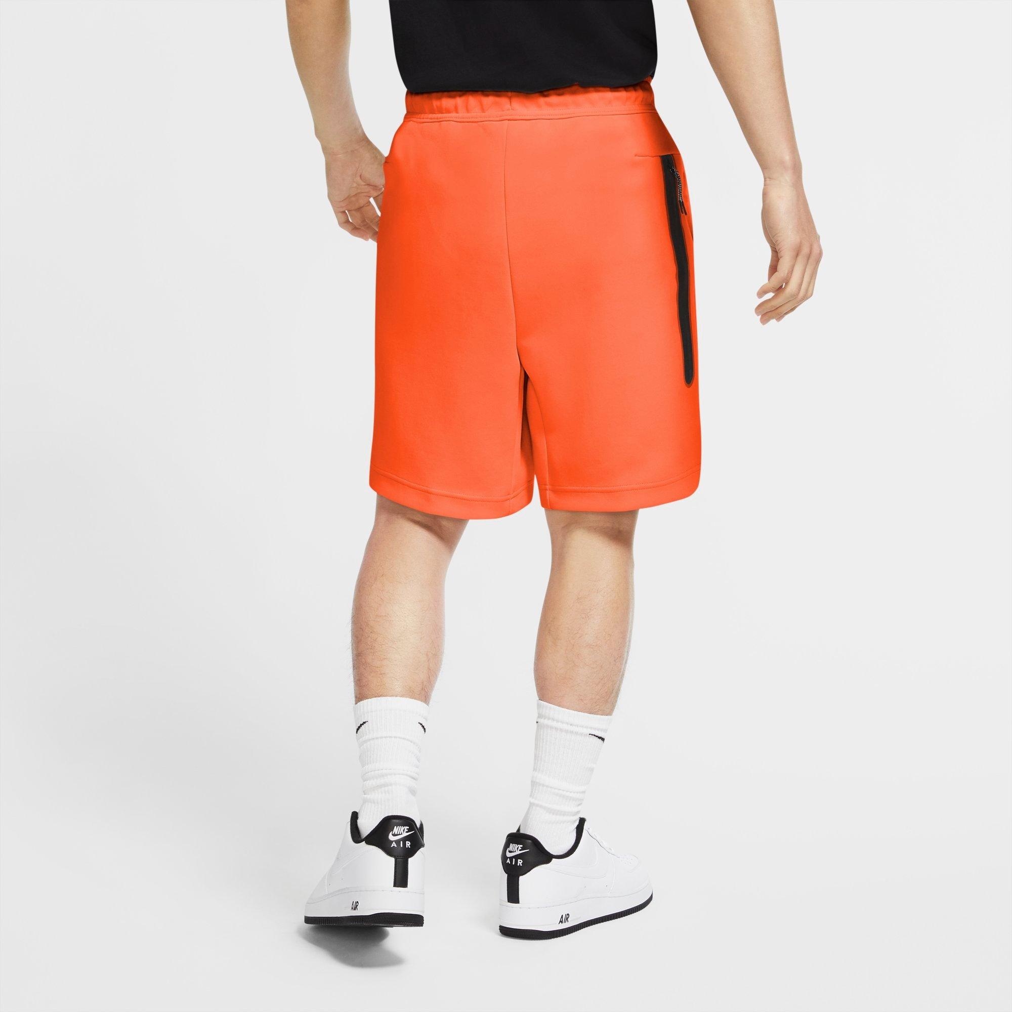 orange nike fleece shorts