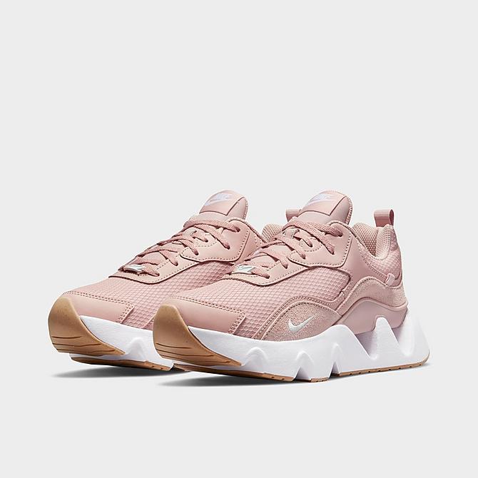 Three Quarter view of Women's Nike RYZ 360 2 Casual Shoes in Pink Oxford/Gum Light Brown/White/Summit White Click to zoom