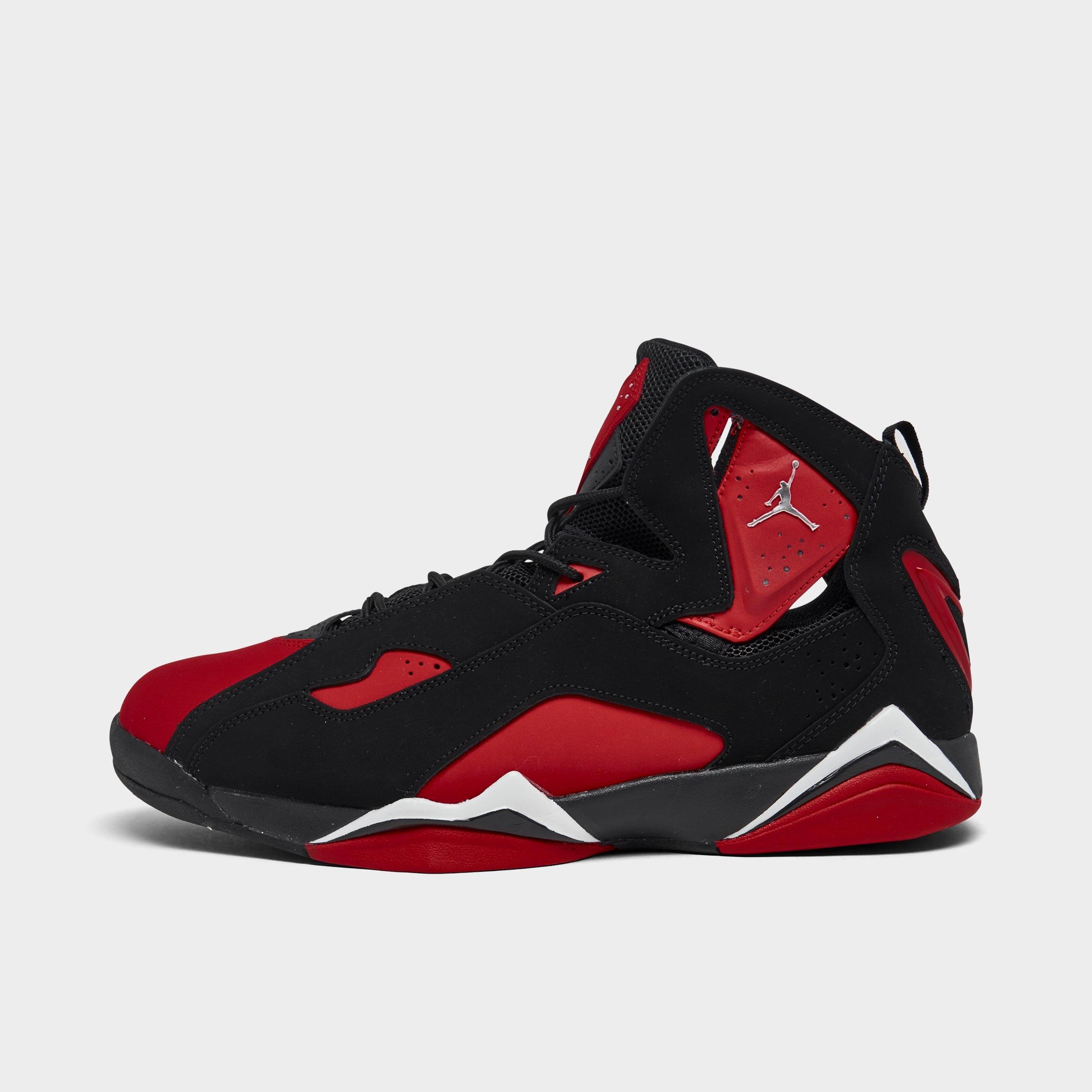 red and black jordans finish line