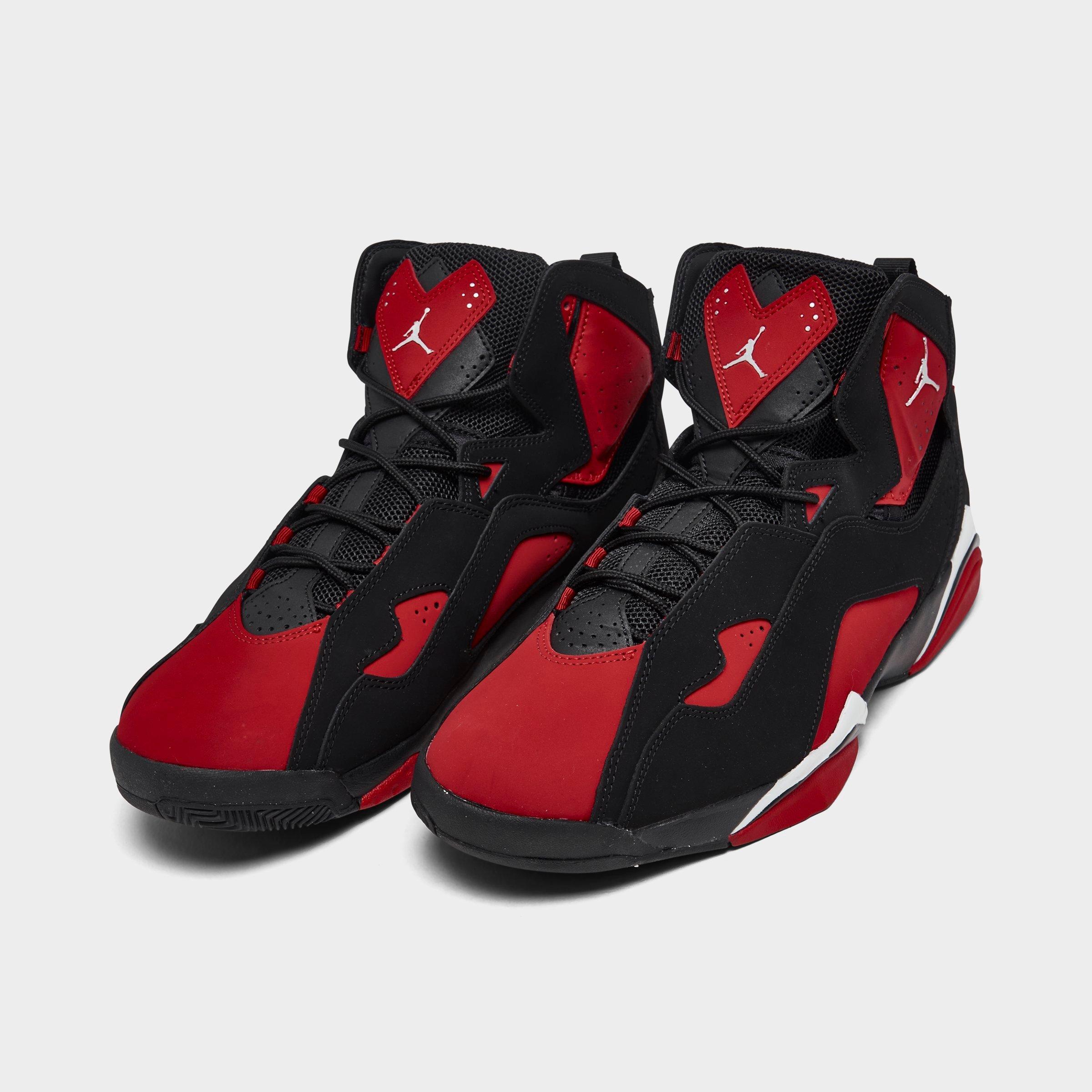 men's jordan true flight black and red