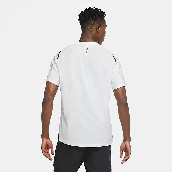 Back Left view of Men's Nike Pro Training T-Shirt in White/Heather/Black Click to zoom