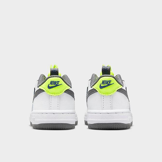 Left view of Kids' Toddler Nike Air Force 1 Toggle Casual Shoes in White/Iron Grey/Volt/Game Royal Click to zoom