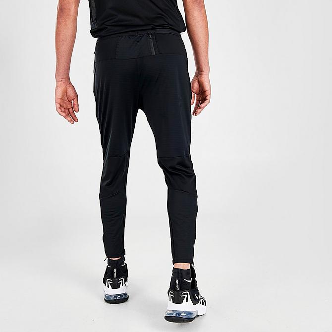 Back Right view of Men's Nike Phenom Elite Knit Running Pants in Black/Black/Reflective Silver Click to zoom