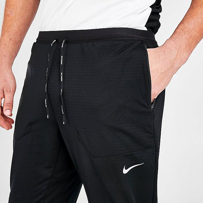 On Model 5 view of Men's Nike Phenom Elite Knit Running Pants in Black/Black/Reflective Silver Click to zoom