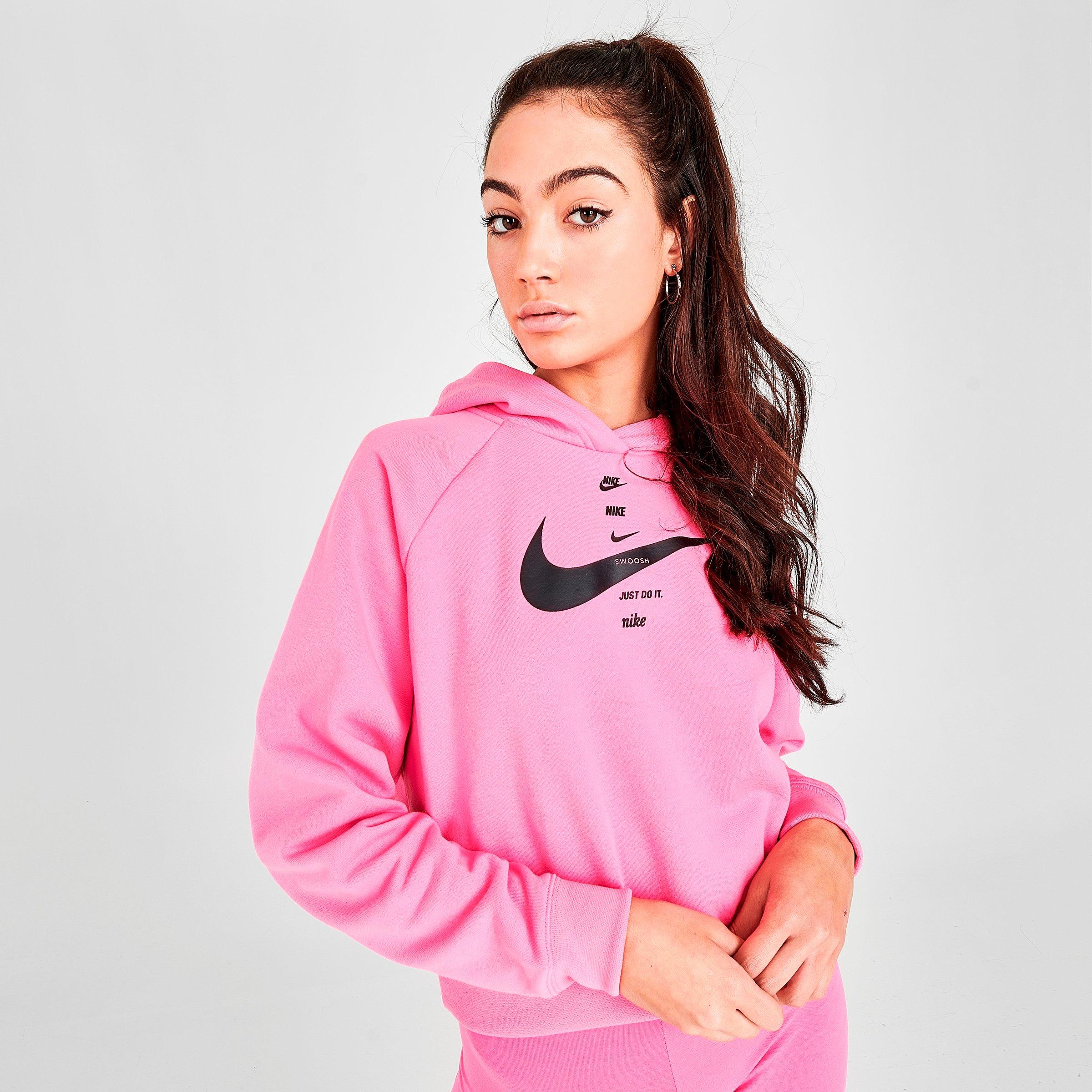 nike crop hoodie pink