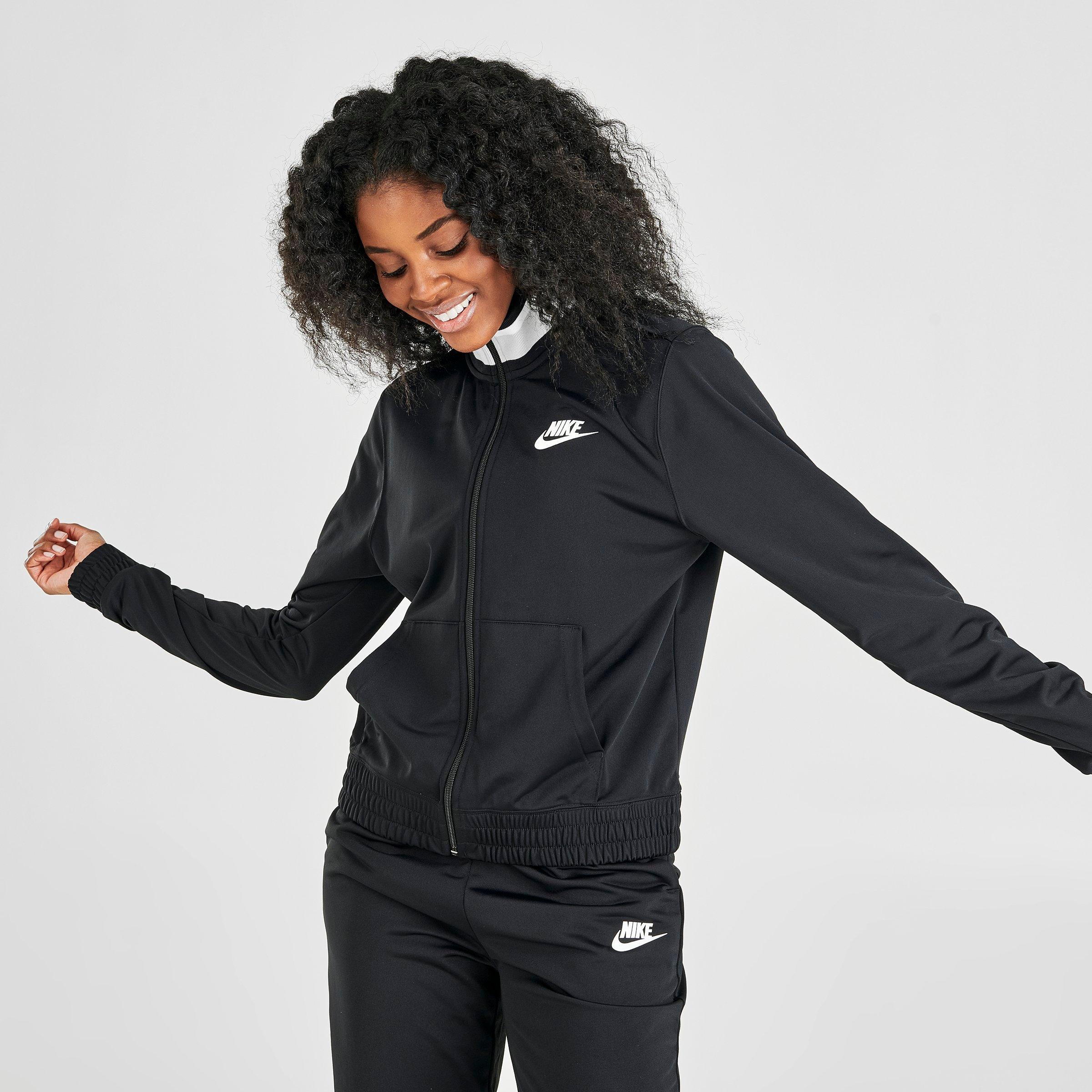 nike heritage poly full zip crop track top