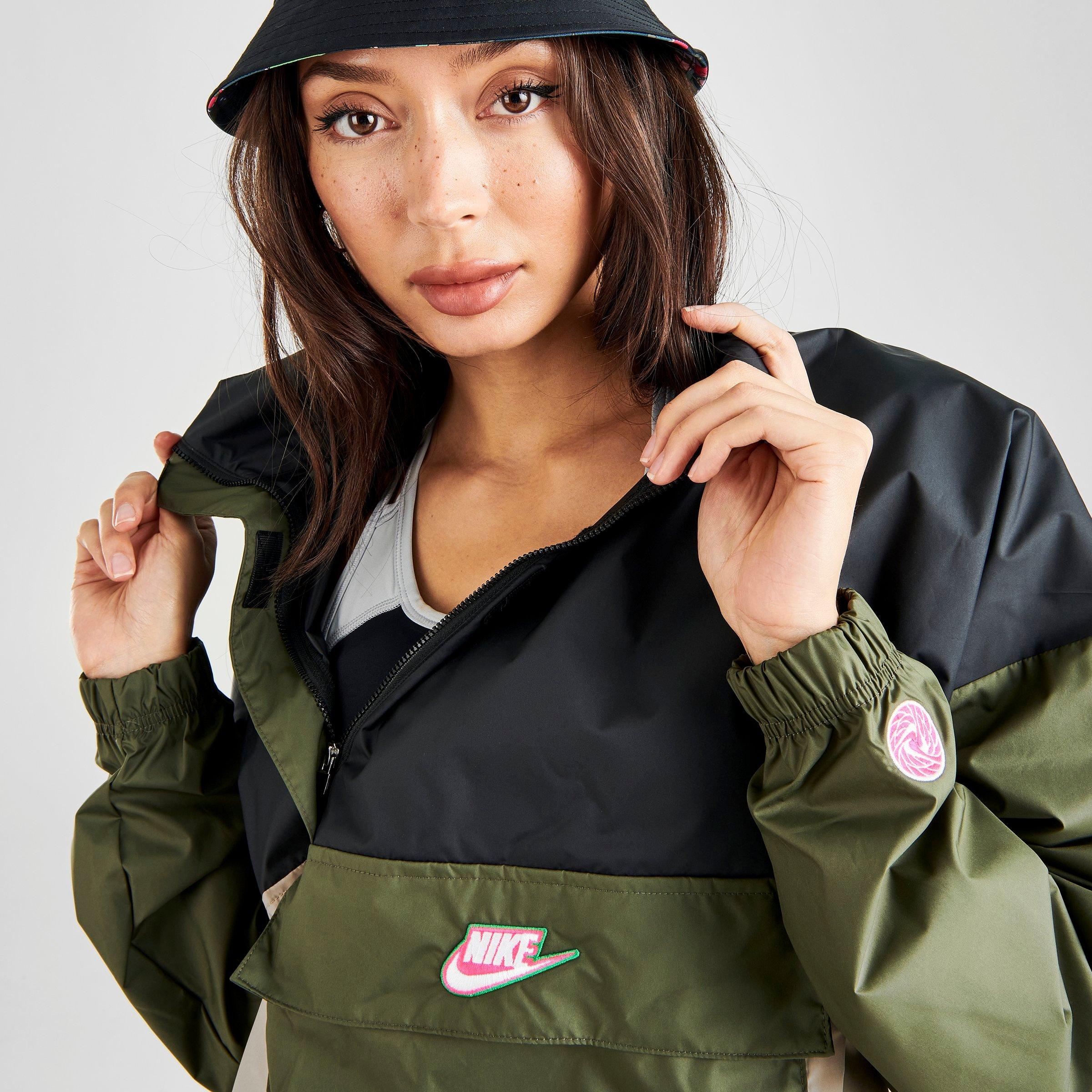 nike anorak windbreaker zwart