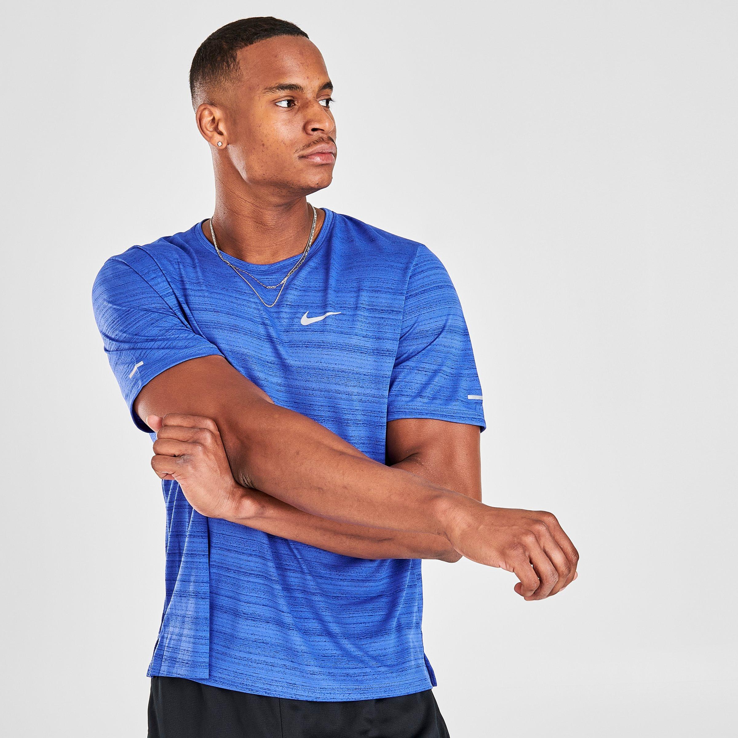 dri fit miler blue t shirt