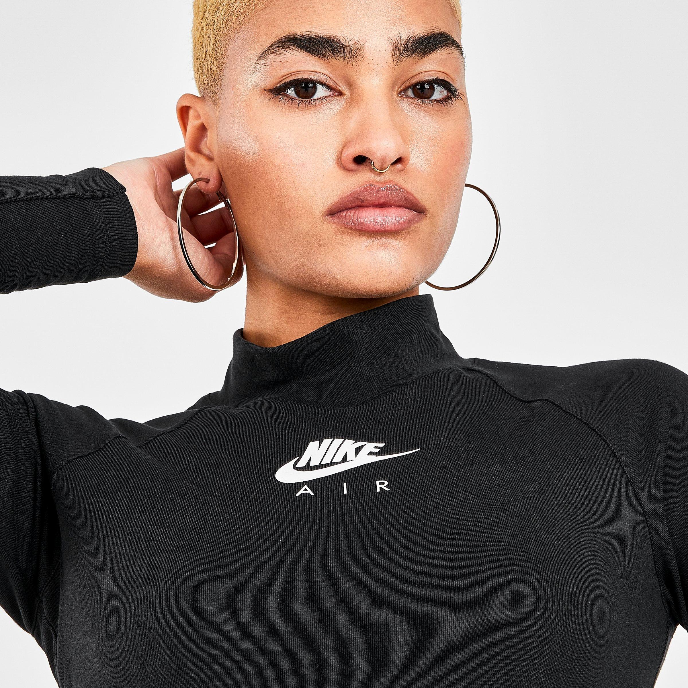 black long sleeve mock neck top