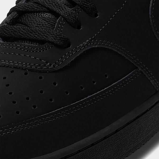 Front view of Men's Nike Court Vision Mid Casual Shoes in Black/Black Click to zoom