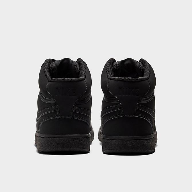 Left view of Men's Nike Court Vision Mid Casual Shoes in Black/Black Click to zoom