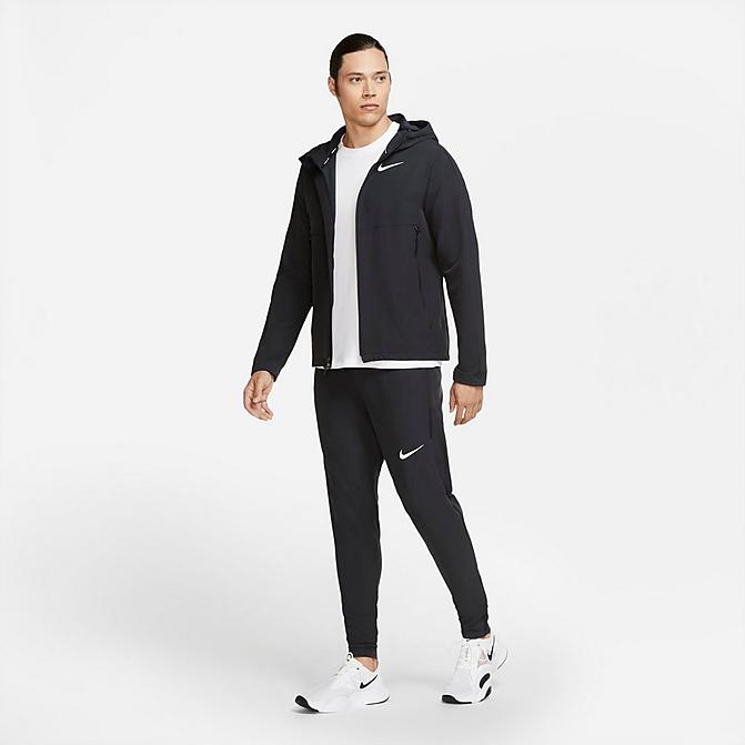 Front view of Men's Nike Therma Sphere Woven Jogger Pants in Black/White Click to zoom