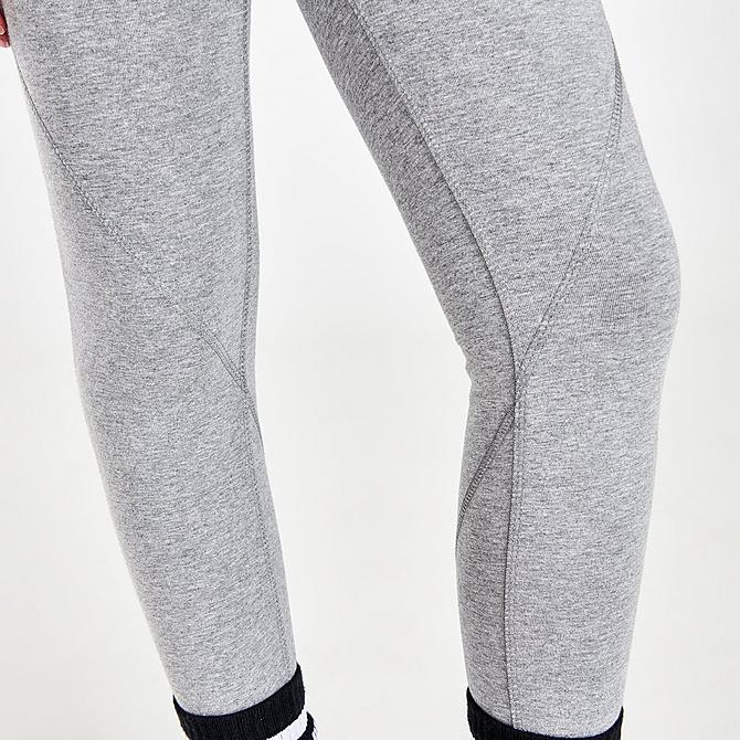On Model 6 view of Girls' Nike Sportswear Favorites High-Rise Leggings in Carbon Heather/White Click to zoom