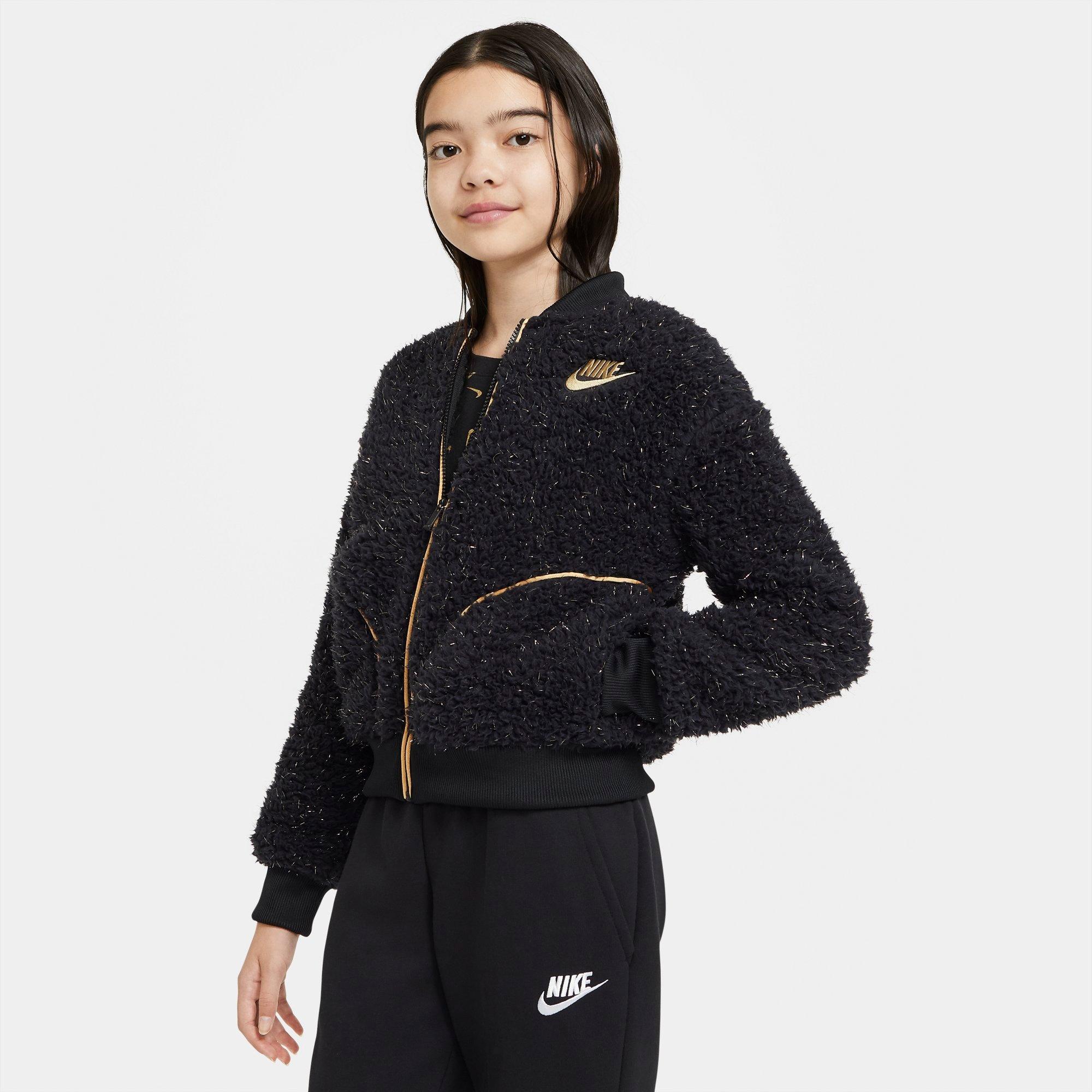 nike fleece bomber jacket