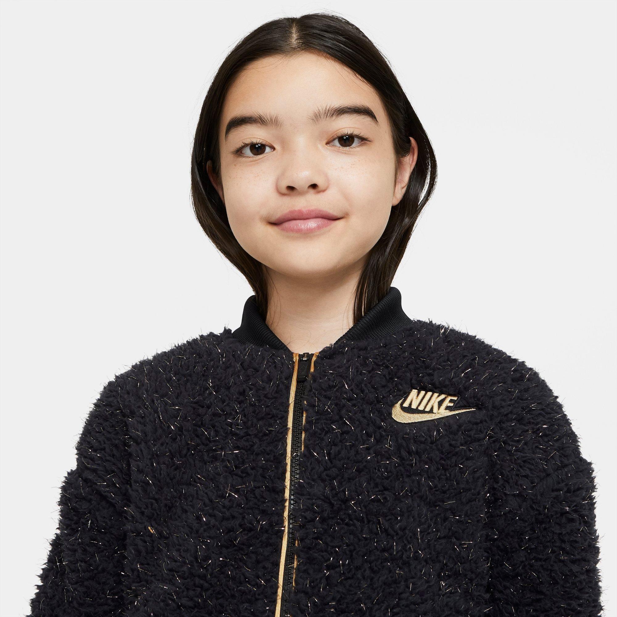 nike fleece bomber jacket