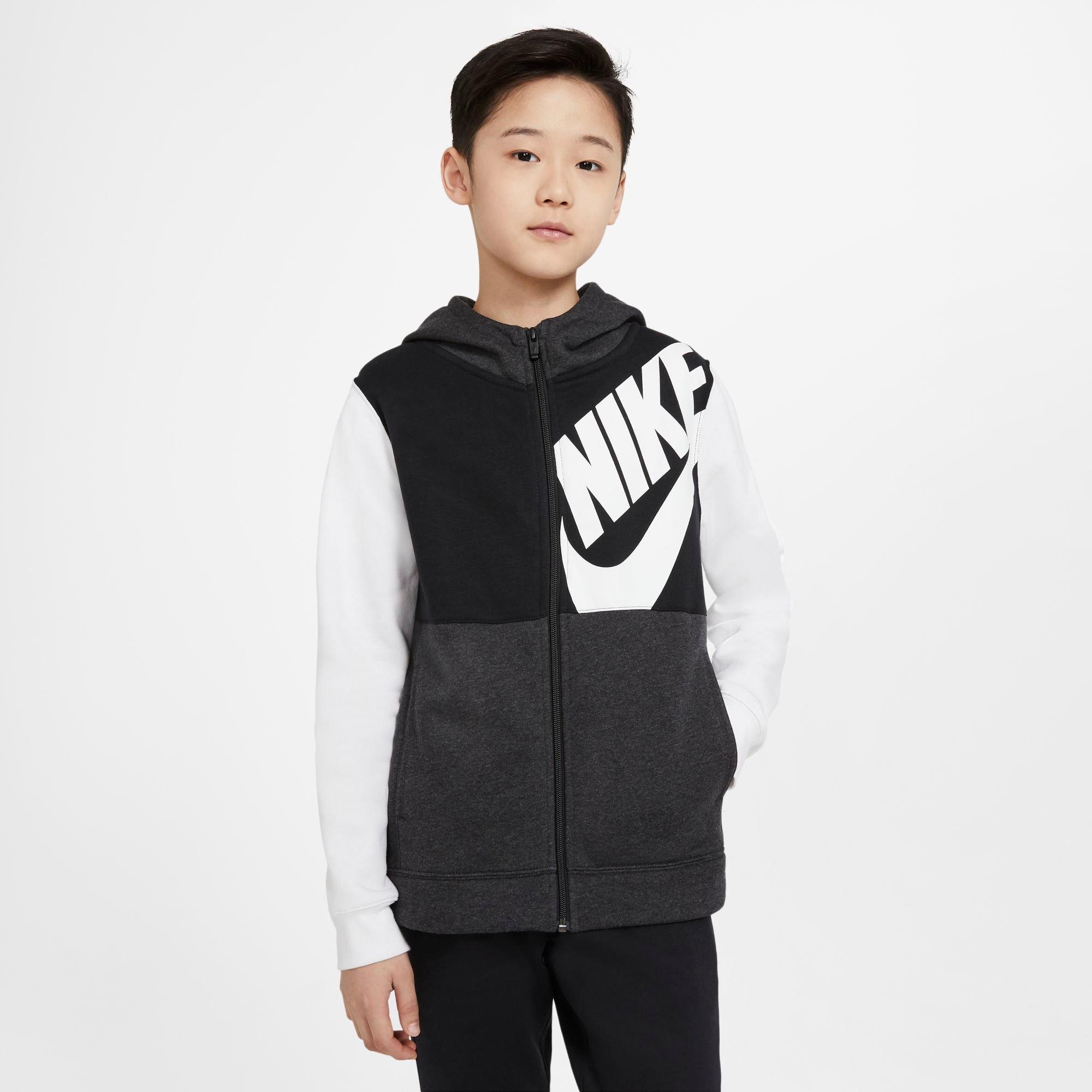 boys nike white hoodie