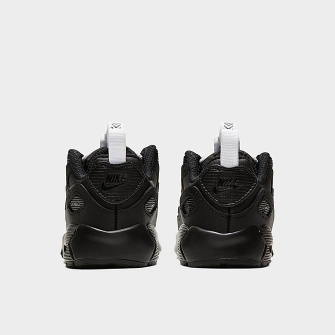Left view of Kids' Toddler Nike Air Max 90 Toggle Casual Shoes in Black/White/Black/Black Click to zoom