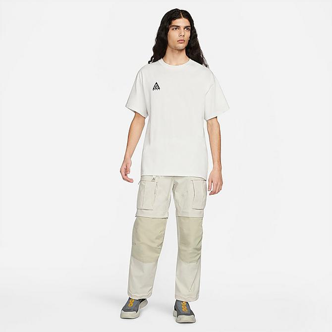 Back Left view of Men's Nike ACG Smith Summit Cargo Pants in Light Bone/Light Stone Click to zoom
