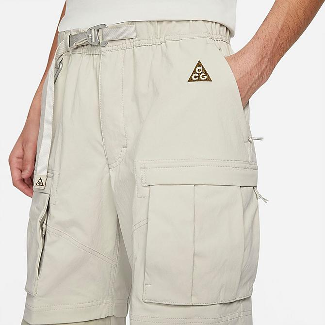 Back Right view of Men's Nike ACG Smith Summit Cargo Pants in Light Bone/Light Stone Click to zoom