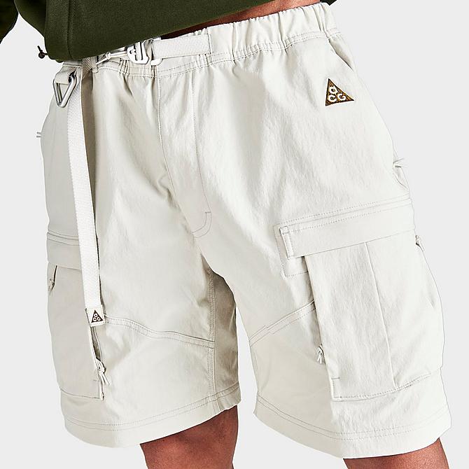 On Model 6 view of Men's Nike ACG Smith Summit Cargo Pants in Light Bone/Light Stone Click to zoom