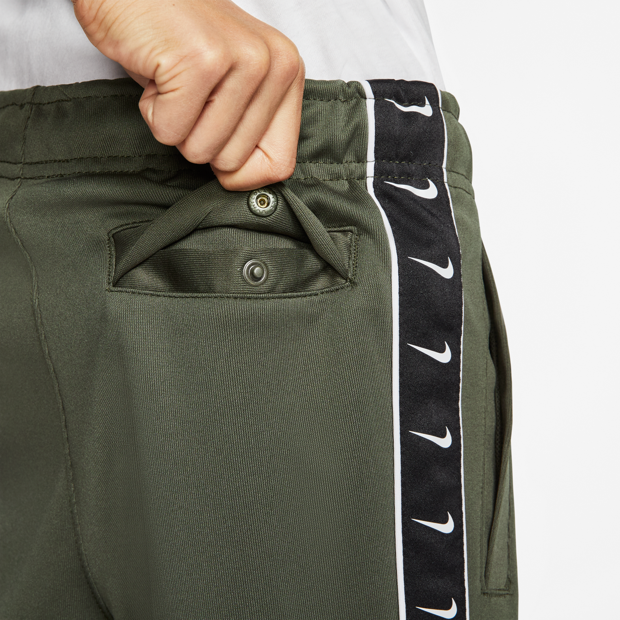 nike swoosh taped joggers