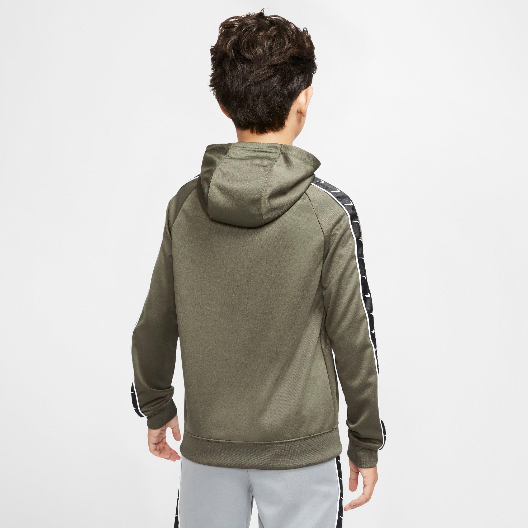 men's nike sportswear swoosh tape fleece hoodie