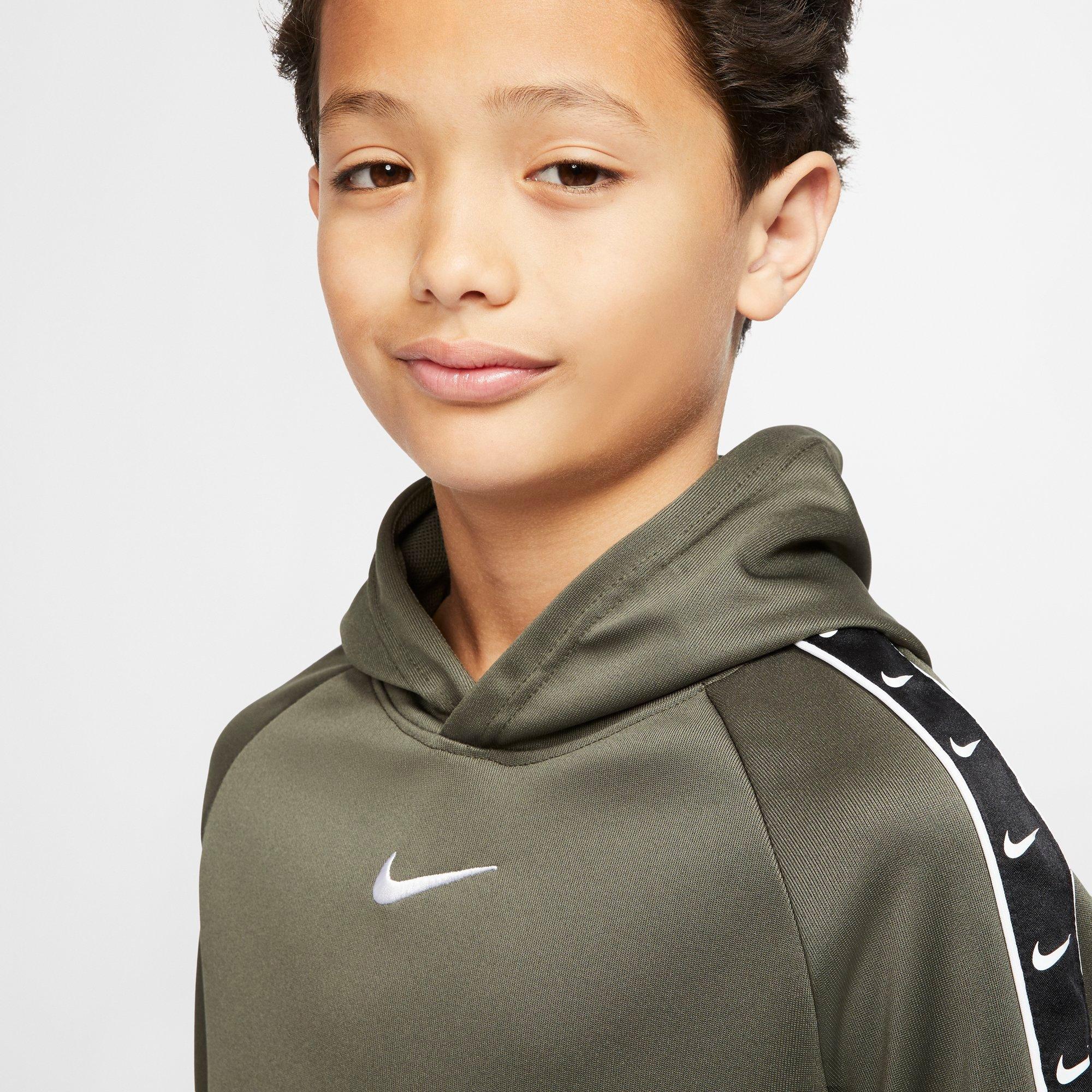 men's nike sportswear swoosh tape fleece hoodie