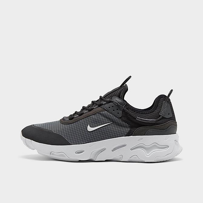 Right view of Men's Nike React Live Running Shoes in Black/White/Dark Smoke Grey Click to zoom